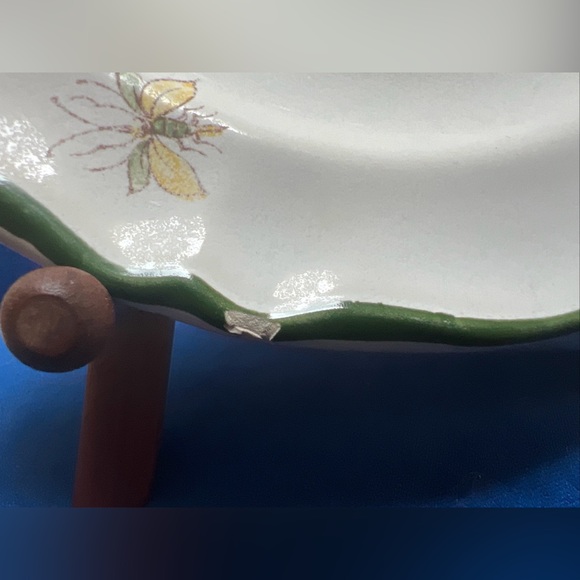 Varages France Vieux Provence Bird Green Trim 8.25" Salad Luncheon Plate 4 READ* - Picture 5 of 7